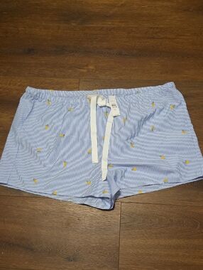 LOFT Blue/white Striped  Shorts Yellow Pineapples NWT XXL top sold separately